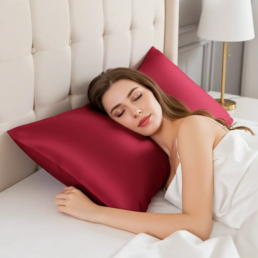 Luxury mulberry silk pillowcase for hair and skin protection, Smooth mulberry silk pillowcase with envelope closure, Premium silk pillowcase designed to reduce frizz and breakage, Breathable mulberry silk pillowcase for anti aging sleep, Soft silk pillowc