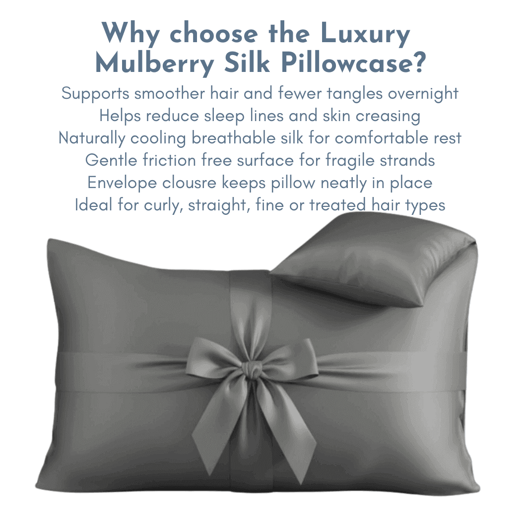 Luxury mulberry silk pillowcase for hair and skin protection, Smooth mulberry silk pillowcase with envelope closure, Premium silk pillowcase designed to reduce frizz and breakage, Breathable mulberry silk pillowcase for anti aging sleep, Soft silk pillowc